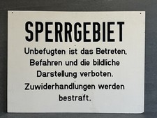 DDR Grenzgebiet Schild Stasi NVA Verbotsschild Sperrgebiet um 1970 #424