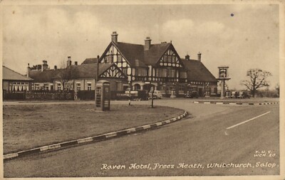 PC RAVEN HOTEL PREES HEATH WHITCHURCH SHROPSHIRE ENGLAND VINTAGE PC (u6864)