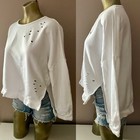 FOREVER 21 Slouchy Distressed 80s Style Sweatshirt Size Large