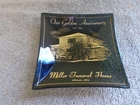 VINTAGE GLASS FUNERAL HOME ASH TRAY MILLERS JEFFERSON OHIO ADVERTIZING