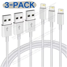 3Pack USB Fast Charger Cable Cord For Apple iPhone 7 8 XS XR 11 12 13 14 Pro Lot