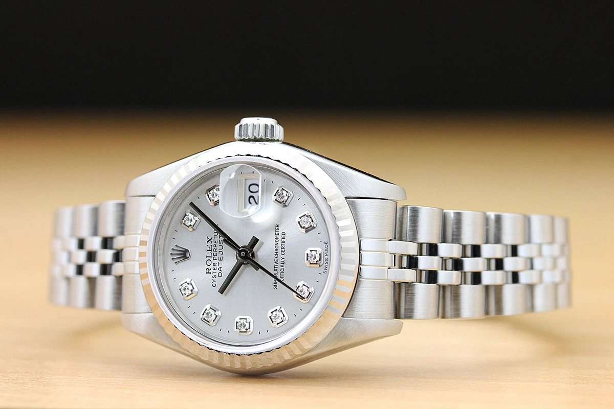Ladies rolex oyster perpetual datejust 18k white gold sale