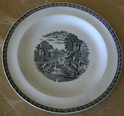 A FINE BLACK AND WHITE OLD WEDGWOOD PLATE SHOWING LUGANO | eBay