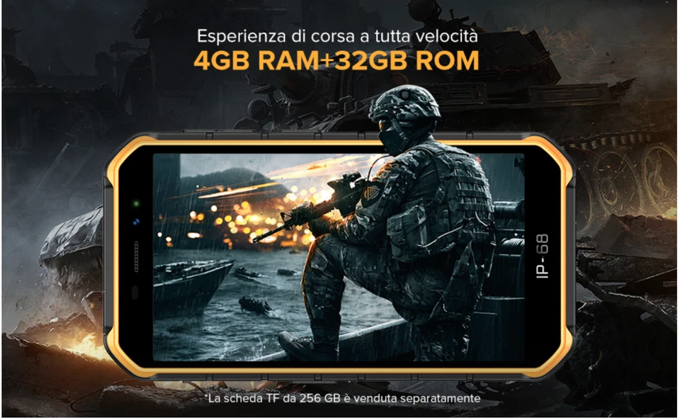 Ulefone ArmorX7 PRO Android 10 Cellulare Antiurto IP68, Quad-Core 4GB+32GB - Immagine 3 di 4