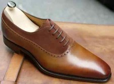 Handcrafted New Men's Oxford Leather shoes, leather and suede formal shoes