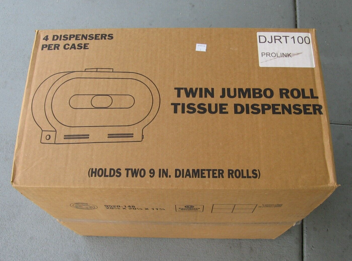 4 Pack -Twin Dispensers ProLink Model DJRT100 NEW in Mfg. Box, Holds 9 in rolls