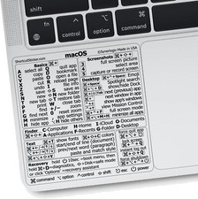 Mac OS Shortcuts Sticker, Laminated Vinyl Cheatsheet for MacBook, No-Residue