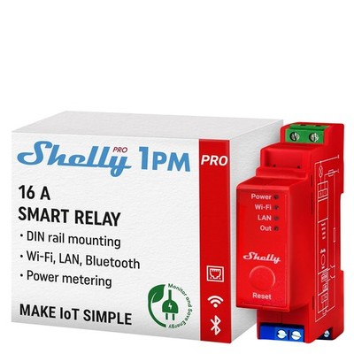 Shelly Pro 1PM, LAN/WiFi Relay Power Monitor