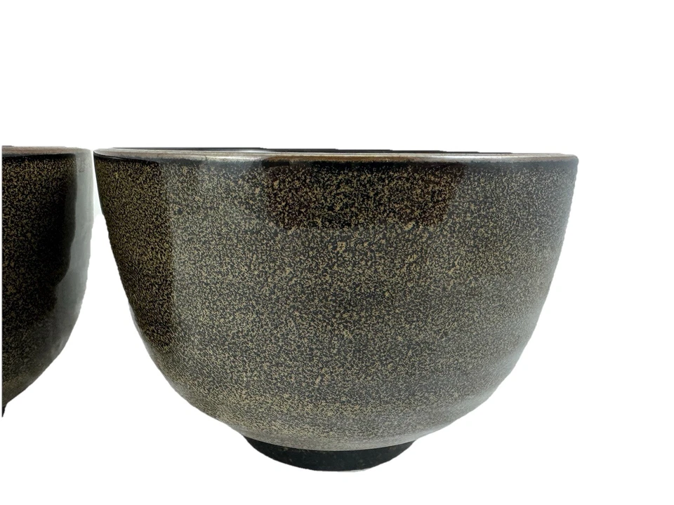 Juego de 2 cuencos de sopa de miso fideos ramen arroz negro bronce marrón estilo asiático Foto 4 de 4