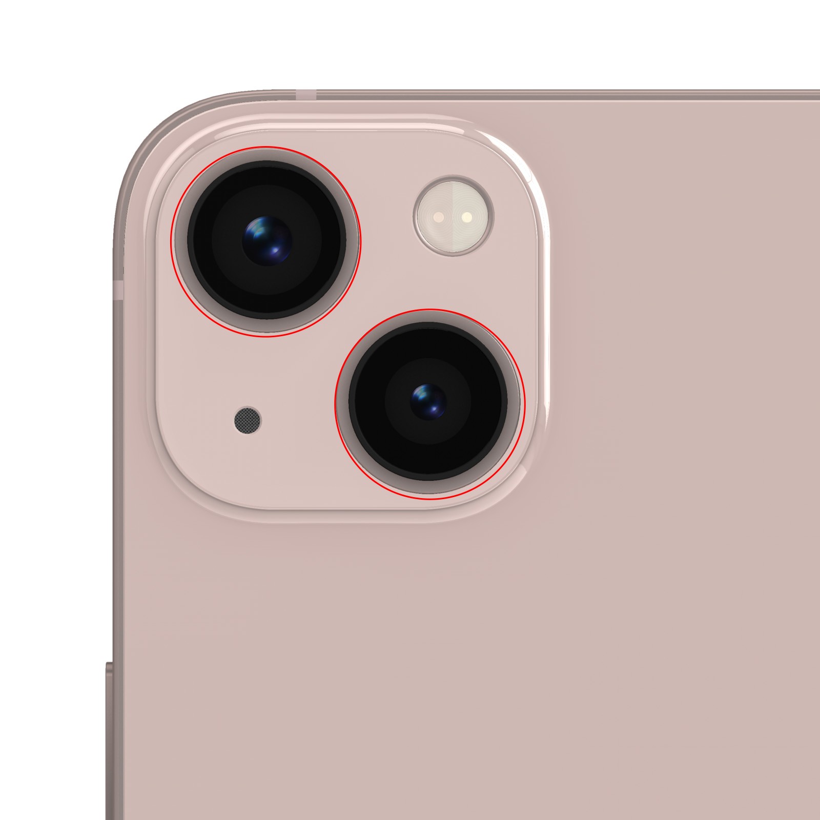 Protection objectif photo rose pour iPhone 13 et 13 Mini Clappio - 3