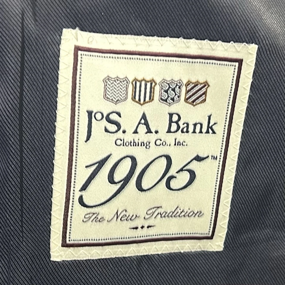 Jos A Bank 50R Tailored Fit Sport Coat 100% Wool Blue Two Button Double Vented - Image 3 of 4