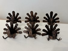 Metal Turkey Figure Tea Light Candle Holders Thanksgiving Fall Decor Set Of 6