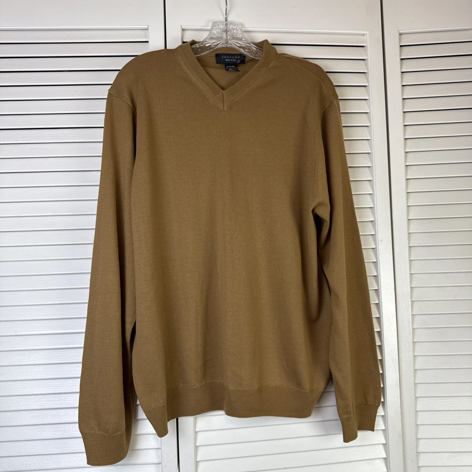 Toscano Men’s L Brown V-neck Sweater 100% Merino Wool Italian Extrafine Stretch
Opens in a new windo