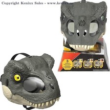 Jurassic World Rebirth T-Rex Rage N Roar Mask with LED Light up Eyes Blink NEW
