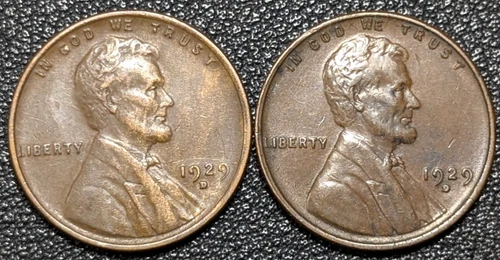 2x 1929-D Copper Lincoln Wheat Cent 1C Better Date FINISH YOUR ALBUM Ships Free!