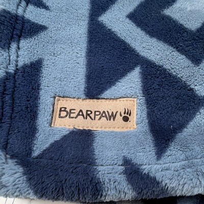 Bearpaw Blue Geometric Polyester Throw Blanket for Bedroom or Living Room