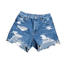American Eagle Highest Rise 90s Boyfriend Distressed Denim Shorts Size 2