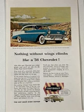 1956 Chevrolet Bel Air Sport Sedan Print Ad Nothing Without Wings Climbs