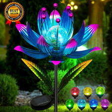 Wind Spinners Outdoor, 38 Inch Metal Wind Spinner Yard Art with Stake