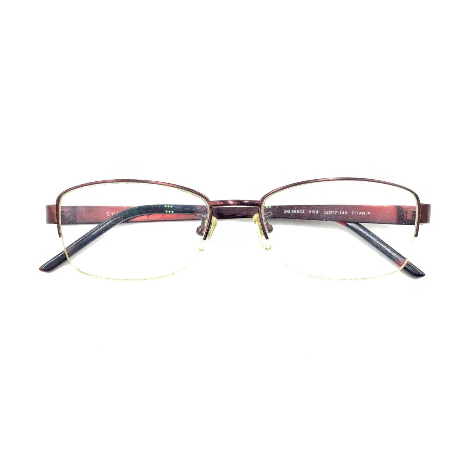Gucci GG8552J VW3 Titan Dark Red Burgundy Half Eyeglasses Frames 52-17 140 Japan thumbnail 12