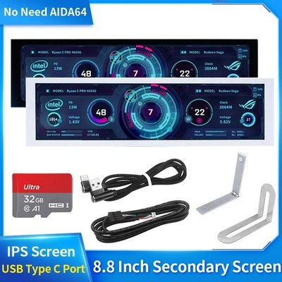 8.8 Inch IPS Typ C Zweite Bildschirm Usb-C Interface Computer Monitoring CPU G T