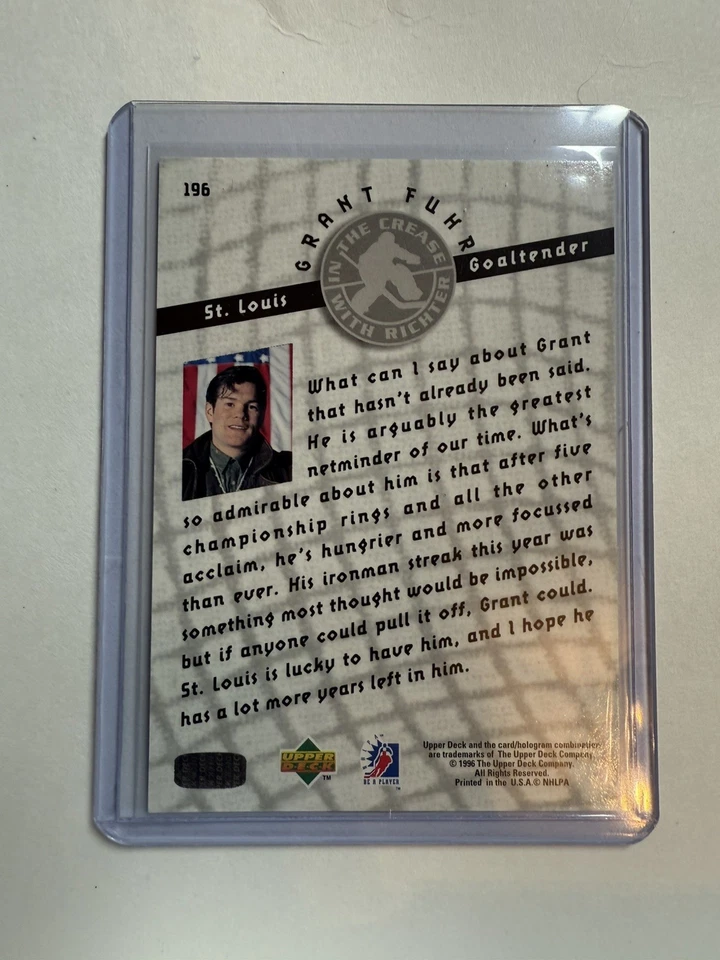 1996 1997 UPPER DECK BE A PLAYER HOCKEY CARD GRANT FUHR  no. 196 - Image 2 of 3