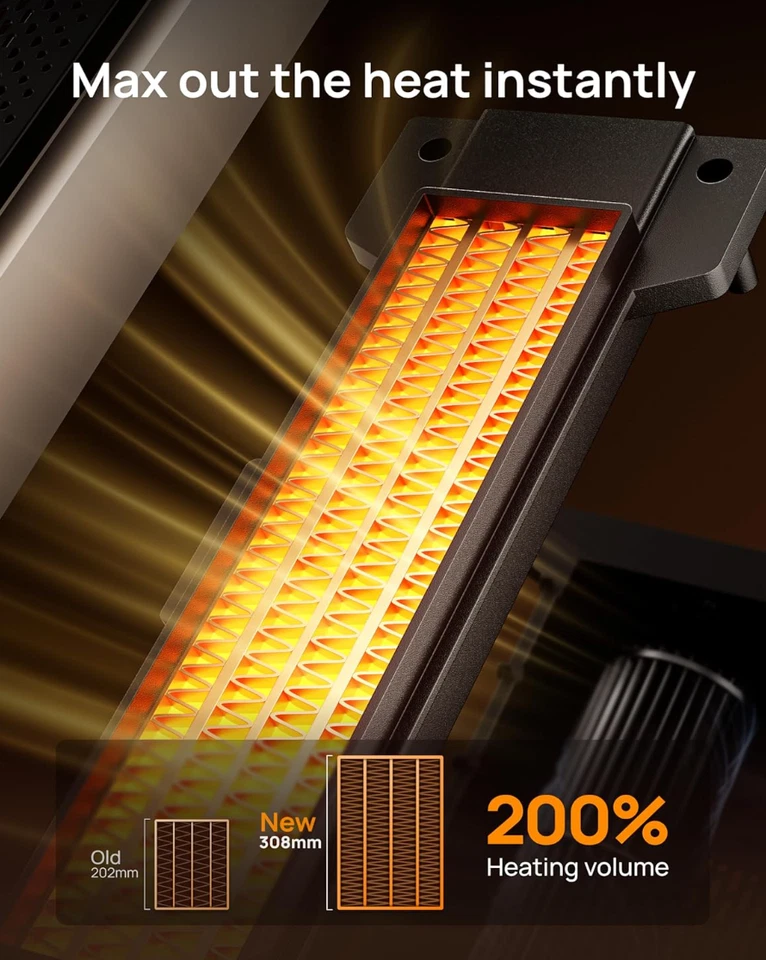 Space Heater Indoor, 25" Portable Room Heater with Remote and Thermostat, 3 Mode - Image 4 of 4