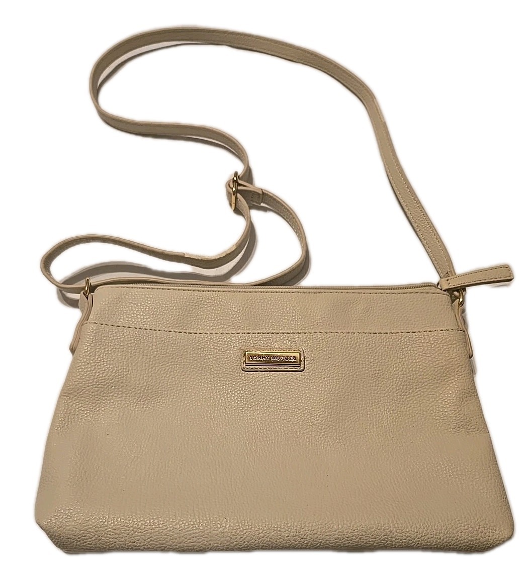 tommy hilfiger crossbody bag Cream Color Black Interior