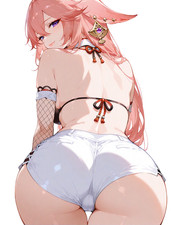 Yae Miko Waifu Sticker 6" Anime Car Decal Weatherproof