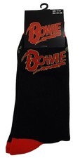 David Bowie Logo Black Socks One Size  UK 7-11 NEW OFFICIAL