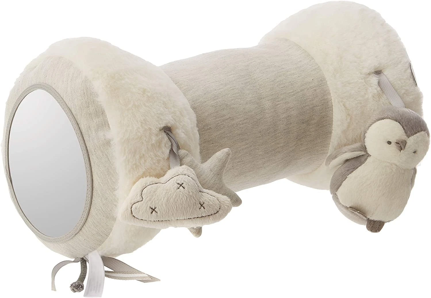 Mamas & Papas Tummy Time Roll, Interactive Soft Baby Pillow with Integrated Ratt