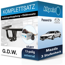 Für Mazda 3 Stufenheck 11.18- G.D.W. Anhängerkupplung starr + 13polig E-Satz neu
