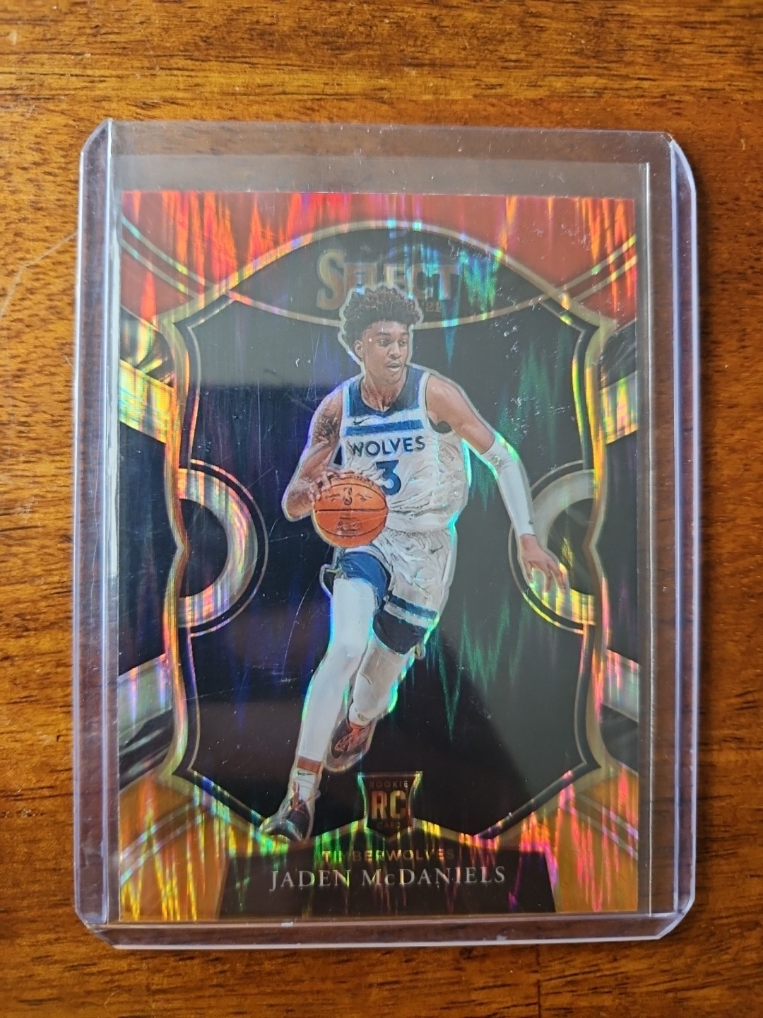 Jaden McDaniels Rc #88 Red White Orange Shimmer Prizm 2020-21 Select Concourse