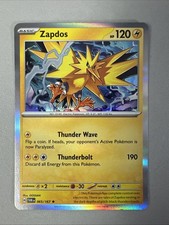 Pokemon TCG * SV Twilight Masquerade * 65/167 Zapdos Holo Rare * FRESH PK