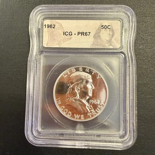 1962 Franklin Half Dollar ICG PR67 Proof Silver Coin Philadelphia Mint