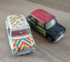 Vintage Corgi MORRIS MINI COOPER WICKERWORK MODEL  & Dinky MINI MINOR cars.
