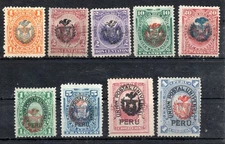 PERU, ESCUDO DE CHILE, GUERRA DEL PACIFICO, SERIE COMPLETA , ver descripción  #9