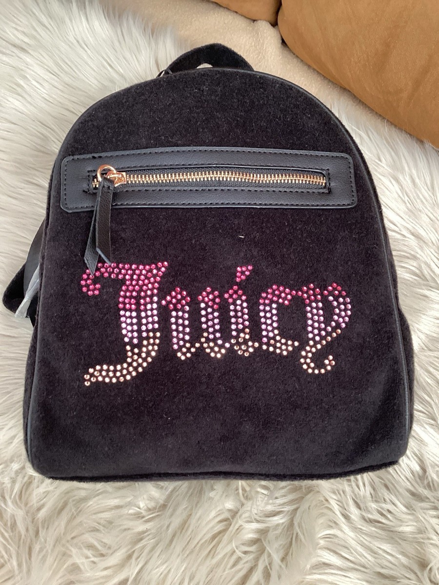 NWT JUICY COUTURE BACKPACK BLACK VELOUR | eBay display picture 1