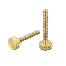 2Pcs Brass Knurled Thumb Screws, M3x25mm Flat Grip Bolt Knobs Fasteners