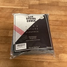 Box Spring Cover Queen Size - Elastic Fabric Wrap Around 4 Sides Bed Skirt Sleek