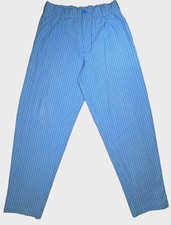 Vintage Jams World Pants Womens Medium Blue Cotton Striped Elastic Waist 90s