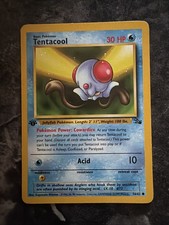 1995 tentacool pokemon card value Pokmon 1st Edition Fossil holofoil pattern or surface detail) Tentacool 56/62 Fossil Regular for