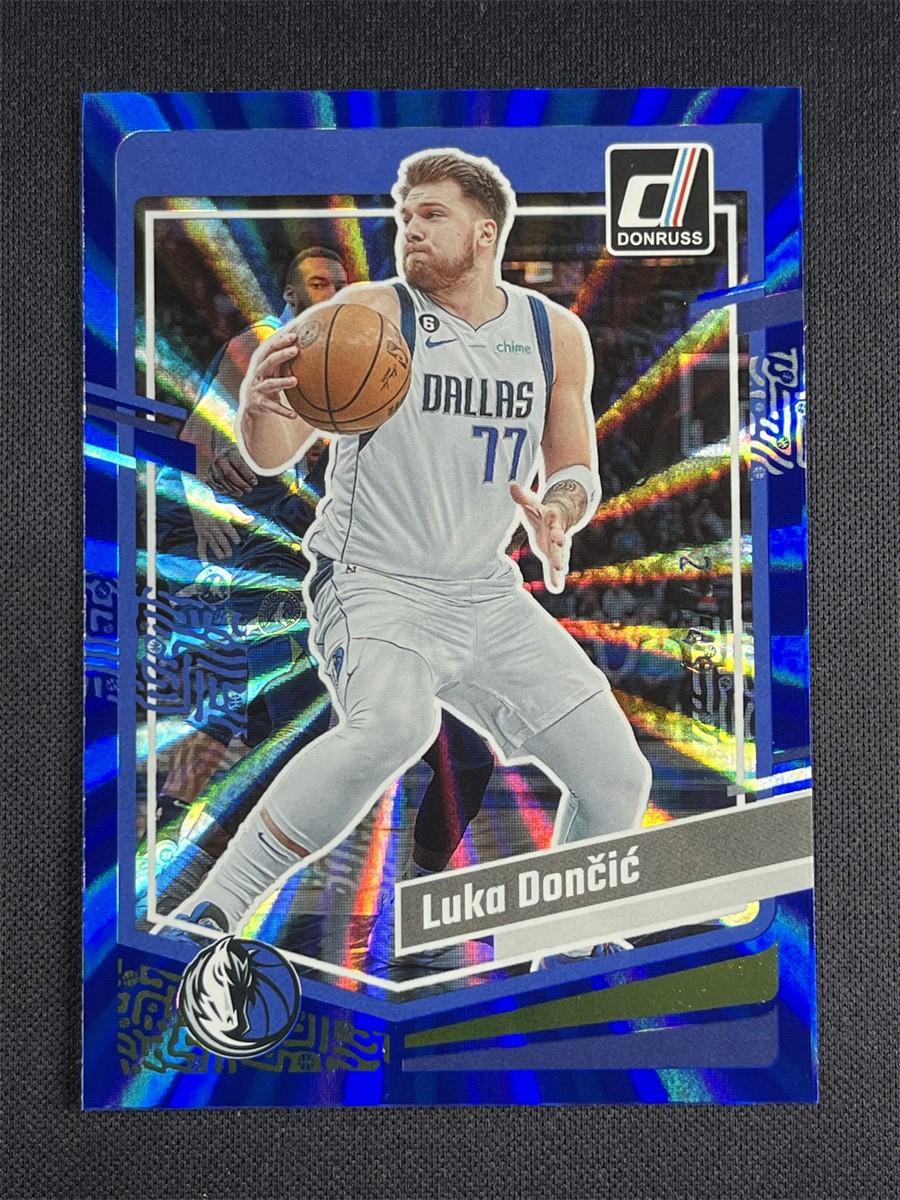 2023-24 Panini Donruss Basketball Luka Doncic #141 Blue Laser Holo Mavericks /49