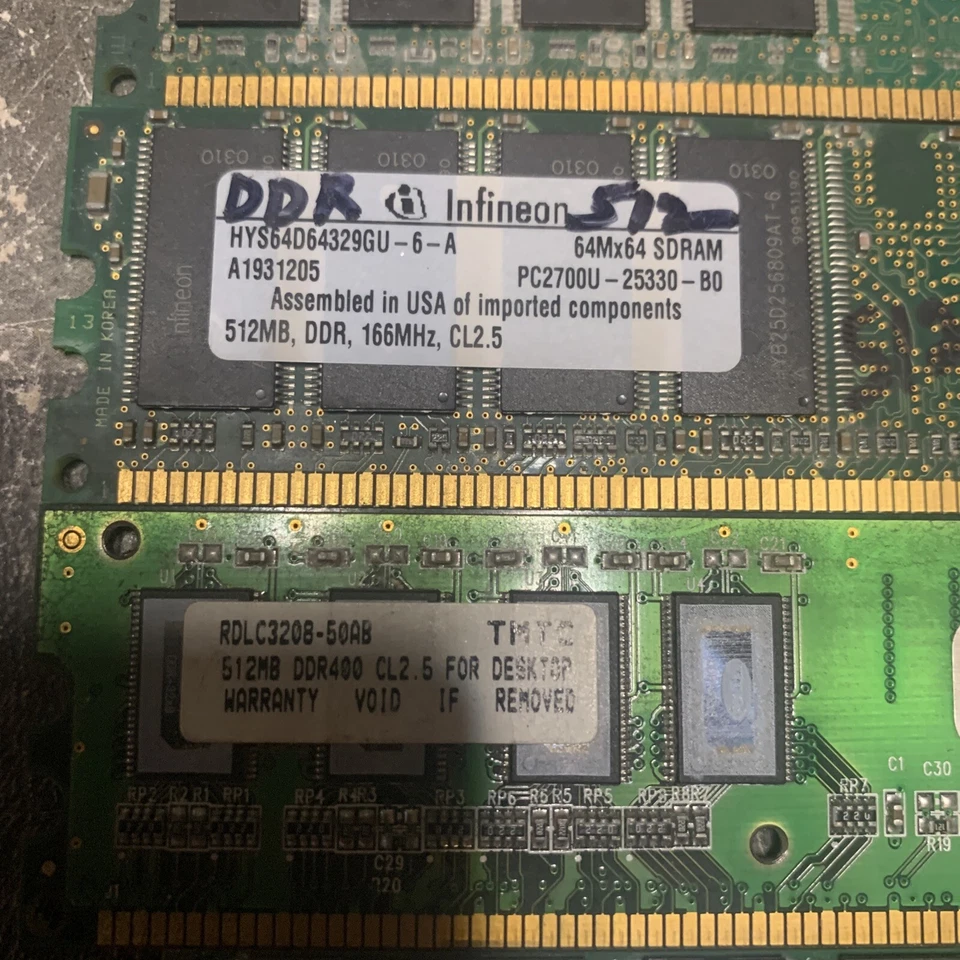 (2) 256MB DIMM Memory Module (10) 512mb DIMMs (4) 1GB 16 total various brands - Image 4 of 4