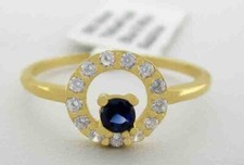LAB CREATED BLUE WHITE SAPPHIRES RING 925. SILVER- NEW WITH TAG - SIZE 7