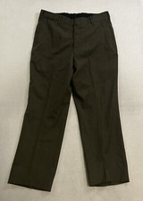 Vintage Army Dress Trousers Men  s 33S Wool Polyester Blend Gabardine Green
