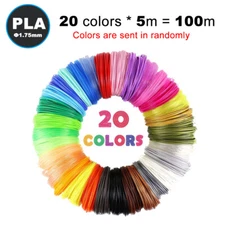 5M X 20 Colors 100M 1.75mm PLA Filaments 3D Printer Pen Filament Refills