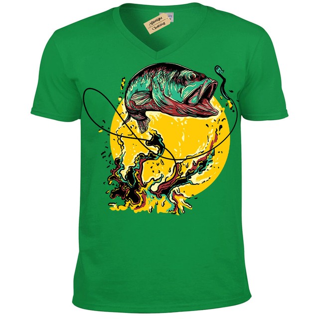 Fly fishing TShirt Fisherman gift angling anglers Mens VNeck eBay