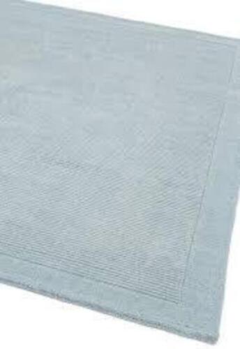 York Rug Duck Egg Blue Wool Rug Plain With Border Living Room Bedroom Area Rugs - Picture 7 of 8