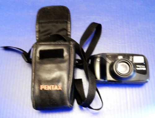 Fotocamera Pentax Zoom 90-WR 35 mm pellicola tutte le condizioni atmosferiche con custodia in pelle NON TESTATA COSÌ COM'È - Foto 3 di 14